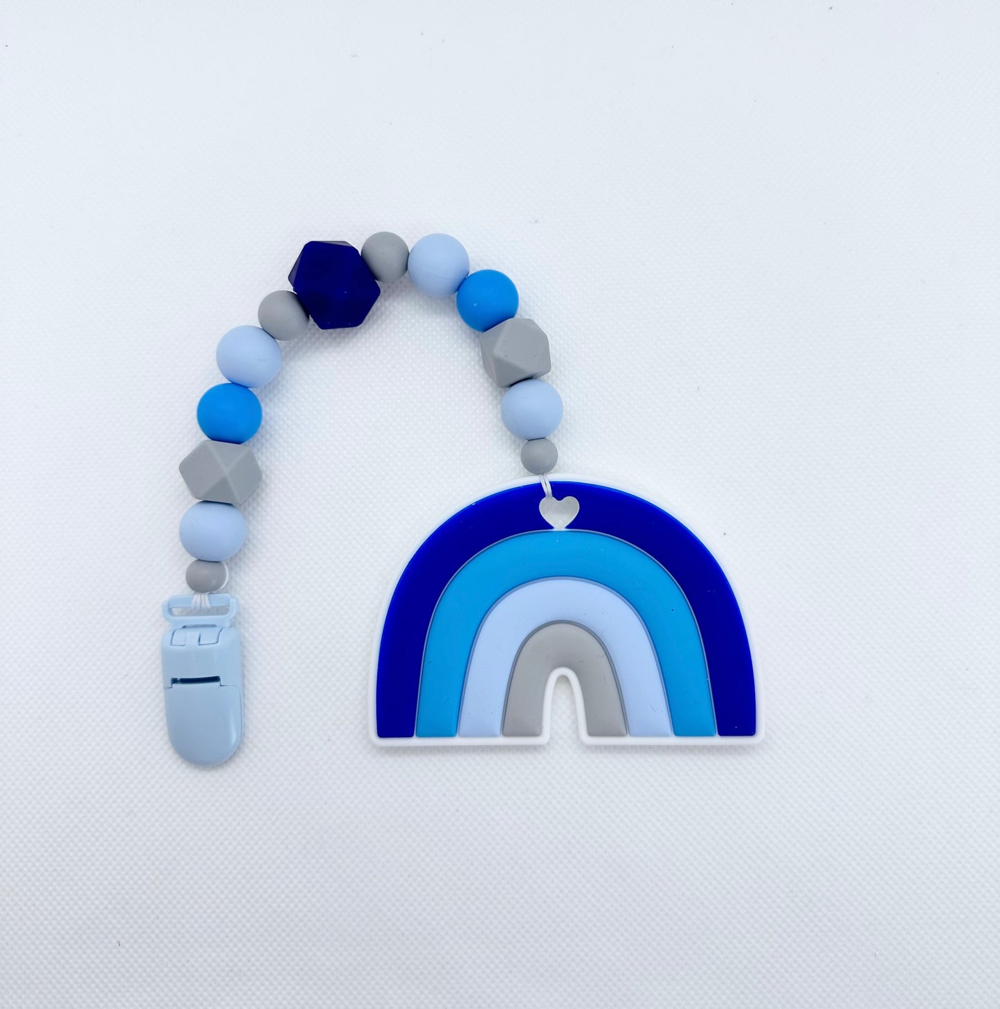 Blue Rainbow Silicone Teether Chain