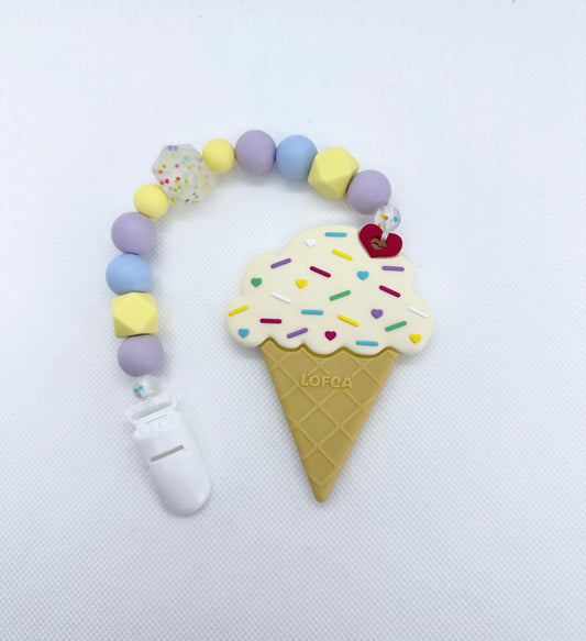 Ice Cream Cone Silicone Teether Chain