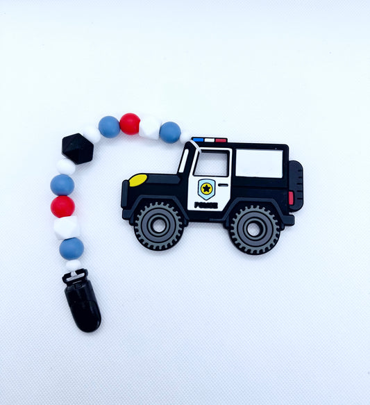 Police Car Silicone Teether Chain